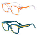 CH3206 Double-Color Square Frame Top Quality Laminate Acetate Optical Glasses Frames Orange Men Women Fashion Glasses