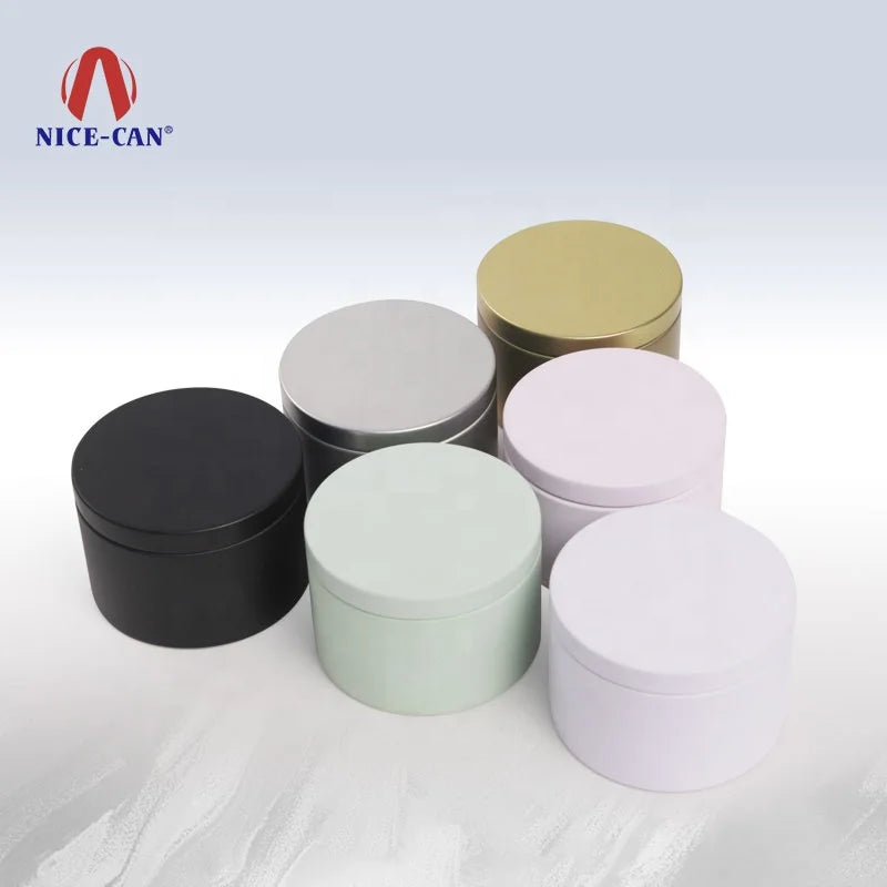In Stock Six Colors 8 oz Small Metal Round Box Sealed Candles Tin Can Metal Candle Jar