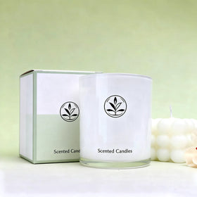 Colored Empty 13oz 400ml Glass Candlestick Cup Jars with Lid Cylinder Scent Candle Holders for Home Decoration with Packing Box