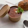 Customize Logo Paper Disposable Kraft Soup Bowl With Lid