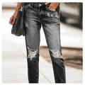 2023 Hot Sale New Arrival Hollow Out Holes Love High Waist Casual Straight-leg Jeans Women