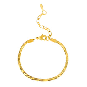 Jewelry Fashion Originality Striking Elastic Zinc Alloy Punk Style Beaded Bracelet Stripes Chunky Snake Chain Crystal Rhinestone