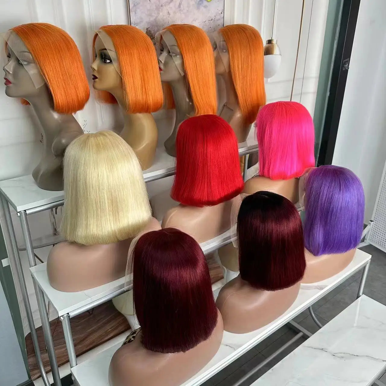 Short Bob Human Hair Wigs Wholesale Raw Brazilian Hair 13*4 Lace Frontal