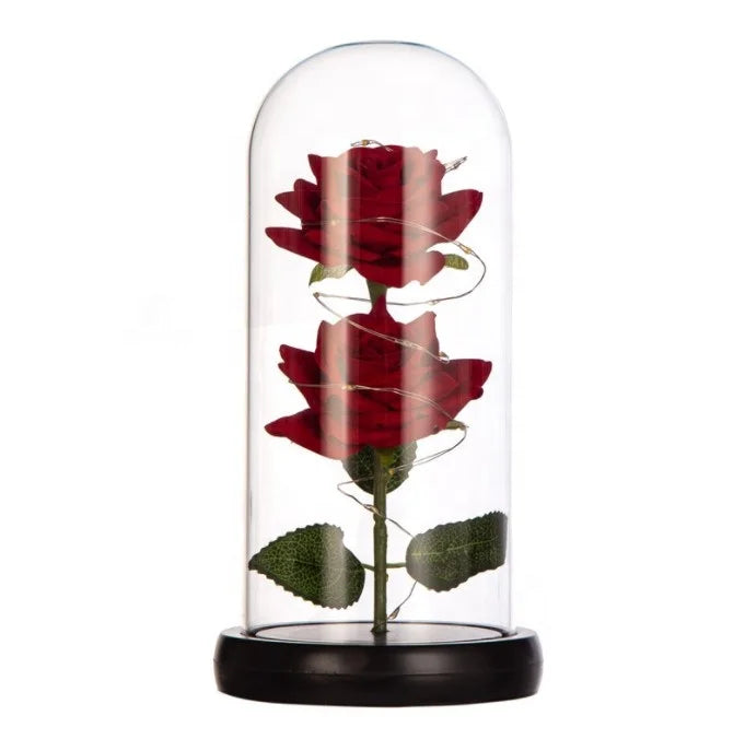 AYOYO OEM Rose  Flower Gift Box for Mother's Day Valentine's Day Glass Dome Lighting Rose