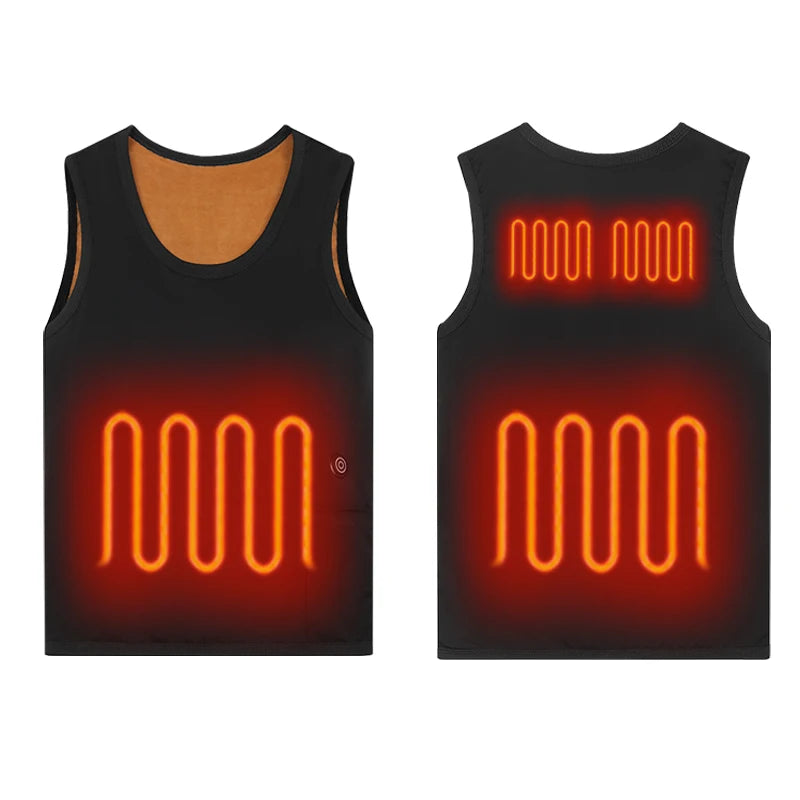Custom Logo Unisex Sleeveless  Inner Wear Heated Vest Electric Heated Underwear Top for Men Women