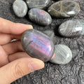 Natural Purple Labradorite Palm Stone Healing Stones and Crystals Palm Stone