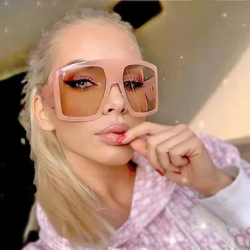 Ready to Ship Custom Retro Square Uv400 Brand Sunglasses Luxury Oversized Shades Sun Glasses Own logo Side shields Sunglasses