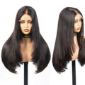 Free Shipping 250% Density Thick Layered Cut Bob Wig 5x5 HD Lace Closure Cuticle Aligned Raw Virgin Human Medium Straight Wigs