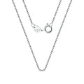 Wish Jewelry New Trendy 1mm 40cm 45cm Box Chain Necklace Minimalist Sterling Silver Box Chain Necklace