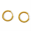 INS Simple Stainless Steel 18K Gold Plated Embossed Circle Earrings Titanium Steel IP Personalized Pattern Hoop Earring Jewelry