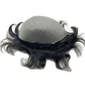 RU Fashion 100% Real Remy Hair Topper Natural Black All Thin Skin PU Human Toupee System Indian Hair Straight from United Man