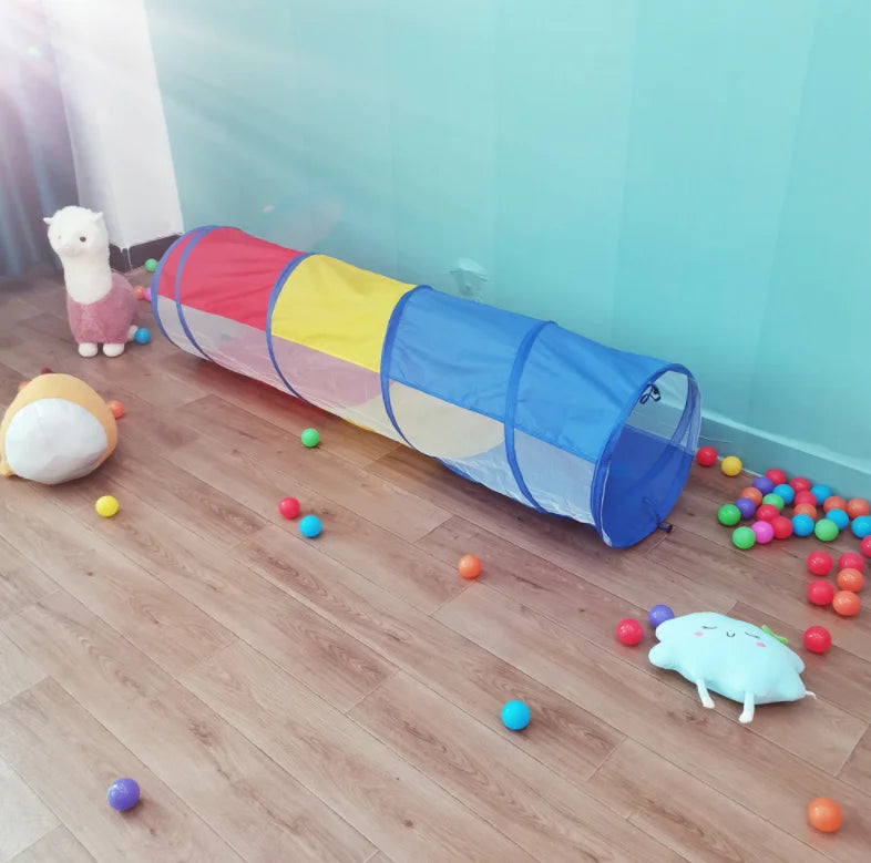 Wind Valley Outdoor & Indoor Kids' Pop-Up Crawl Tunnel Tent Polyester Material 46x150cm for Daycare Garden Play Playhouse Use MegaBDM