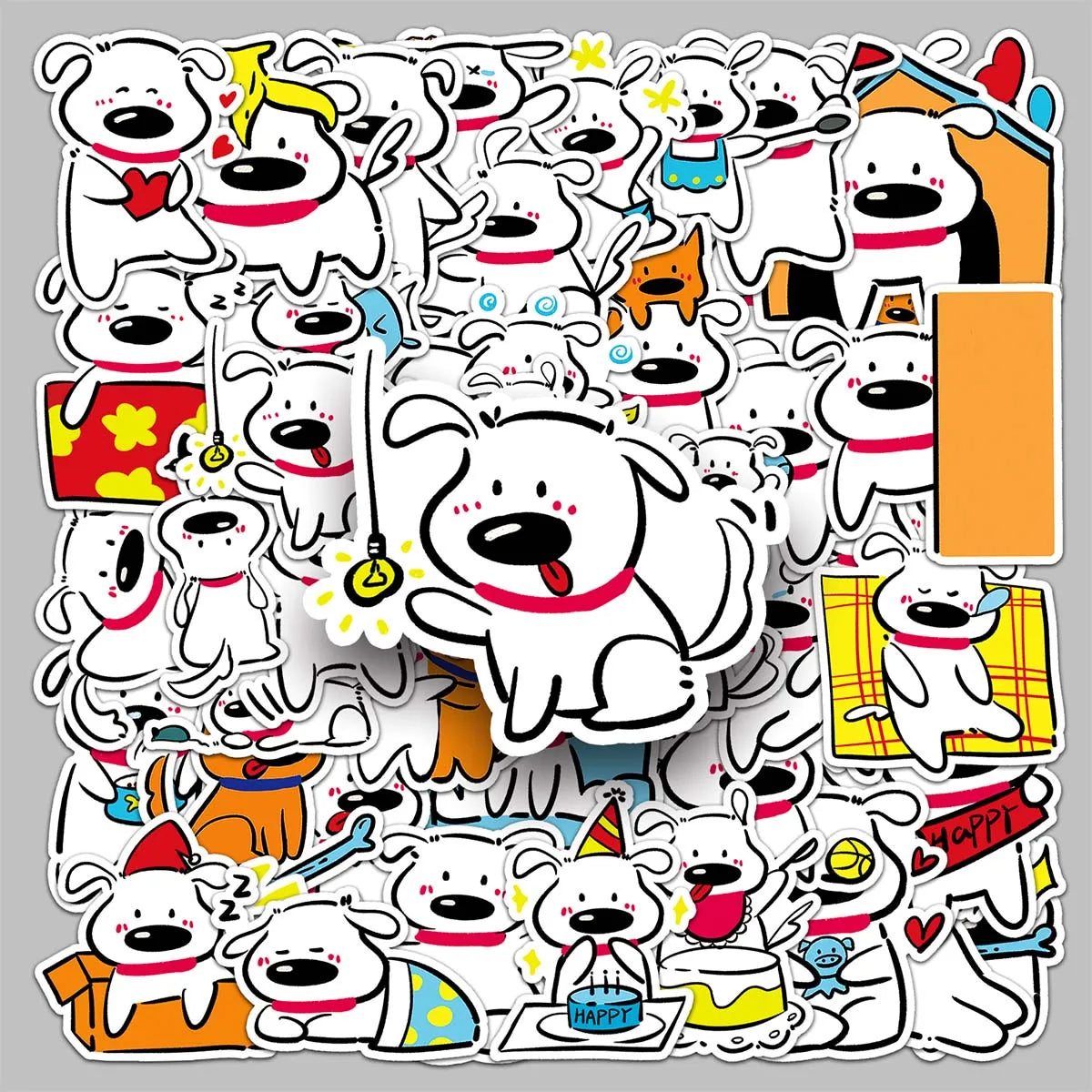50PCS Factory Wholesale Phone Case Stickers Cute Funny Original Line Dog Stickers