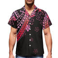 Latest Custom Print Mens Shirt Casual Pink Samoa Polynesian Tribal Print Designer Shirts for Men 2024 Wholesale Oversized Formal MegaBDM