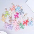 Cute Cartoon Colorful Dog Keychain Punk Balloon Dog Soft Rubber Keychains for Women Bag Pendant Men's Car Key Ring