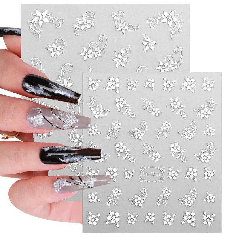 Wholesale Custom Designs Gold Silver Gel Nail Decals Sticker Elegant Nail Rhinestones for Fashionable Nails