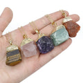 Huiying Hot Sale Good Hat Irregular Multicolor Raw Stone Pendant Healing Crystal Pendant Jewelry
