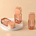30ml Luxury Glass Serum Lotion Pump Bottle Unique Shape with Rose Gold Cap Refillable Cosmetic Packaging Eye Face Serum Bottle