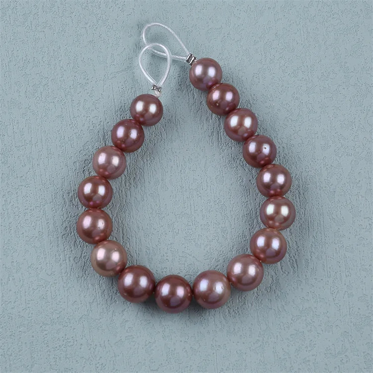 11-14mm Purple Round Edison Loose Freshwater Pearl Jewelry Bracelet