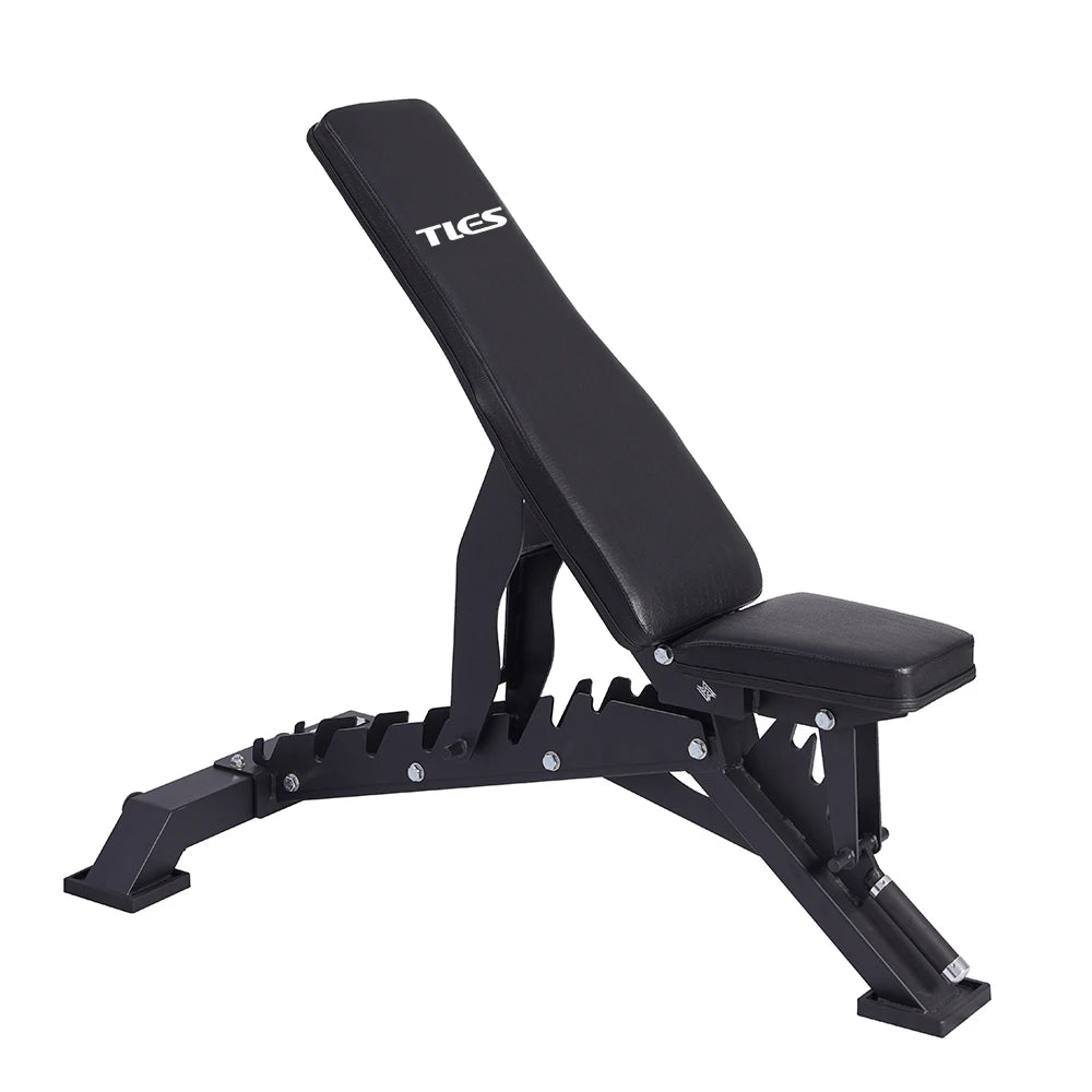 Commercial-Grade Adjustable Flat and Incline Exercise Weight Bench Press Foldable Dumbbells for Training