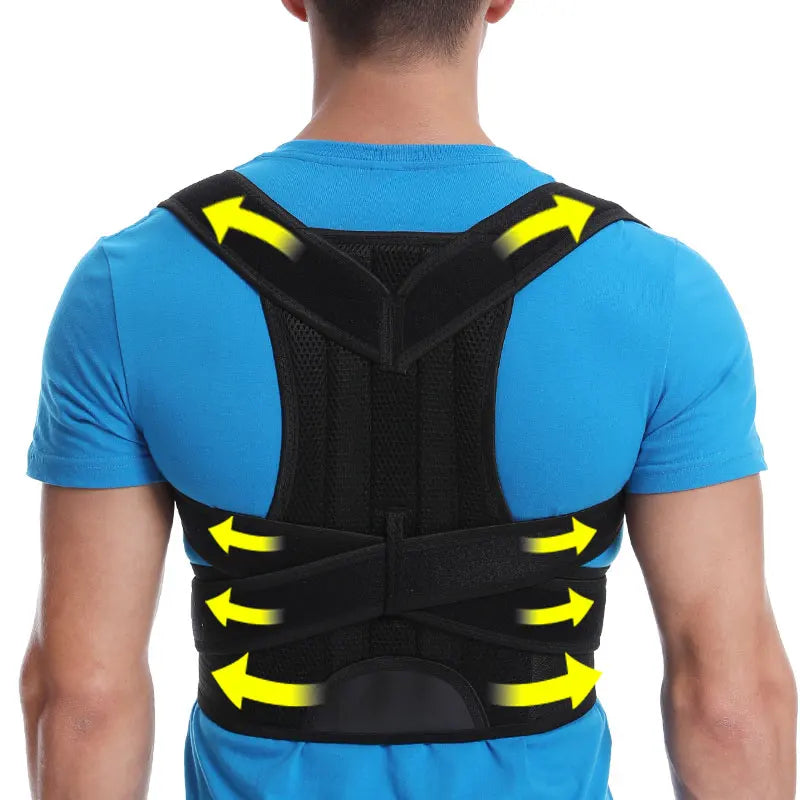 Adjustable Back Brace Upper Shoulder Back Pain Lumbar Support Belt Lower Back Support Posture Corrector Professional Protection