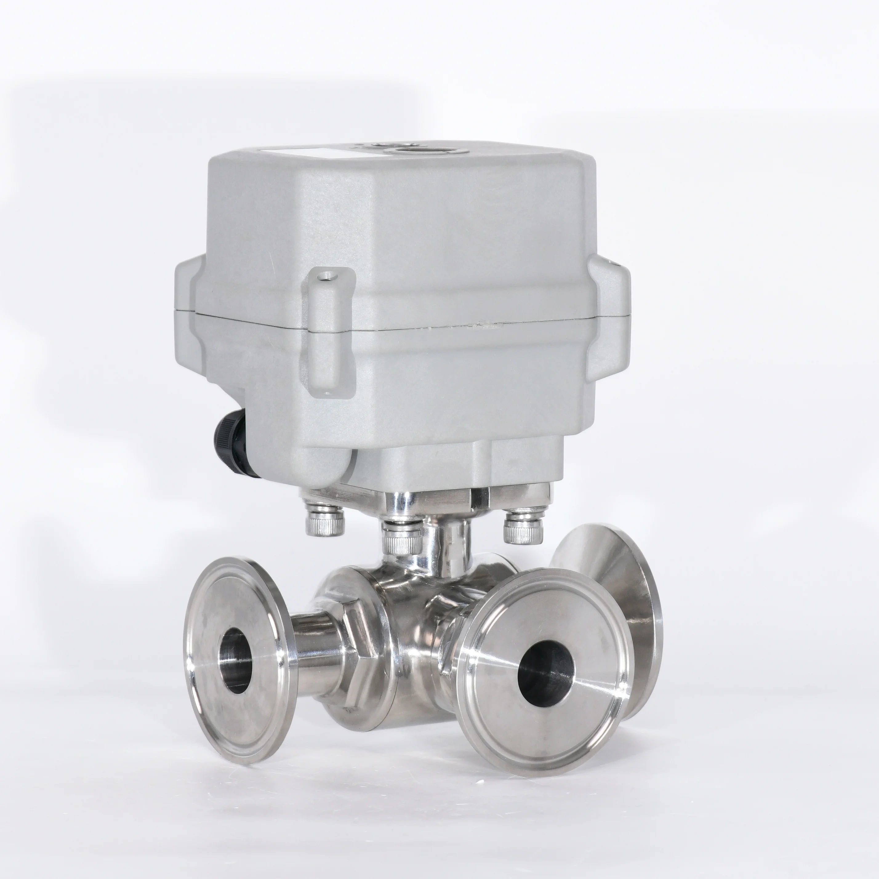 DN15 1/2" Inch 3 Way 230V AC Tri Clamp Food Grade 304 Stainless Steel Motor Operated Electric Sanitary Ball Valve