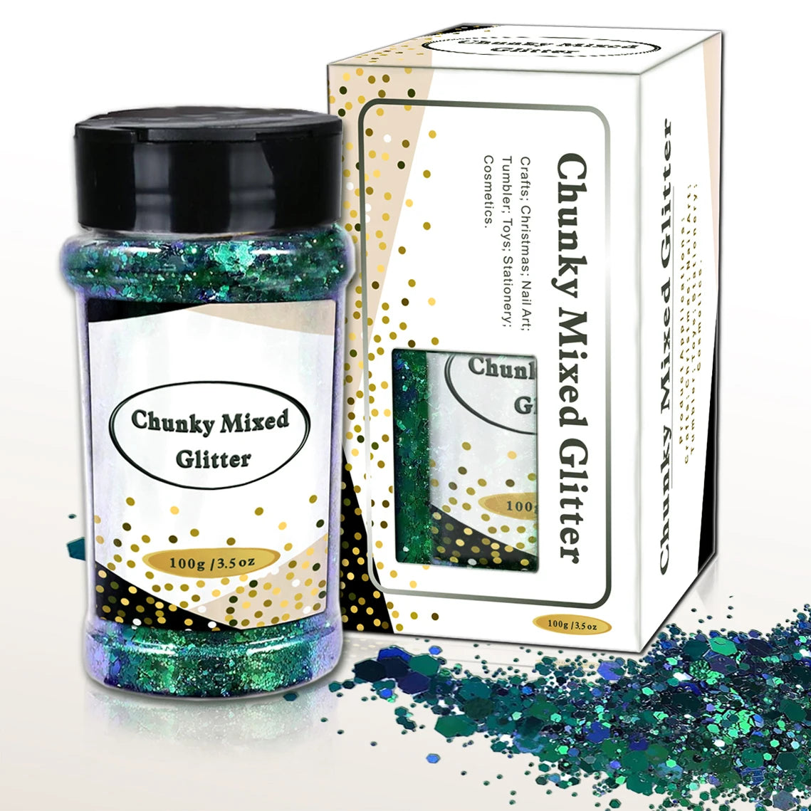 Xucai Glitter Fine Iridescent Chunky Nail Crafts Bio Glitter Festivals Christmas Party Makeup Different Christmas Decorations