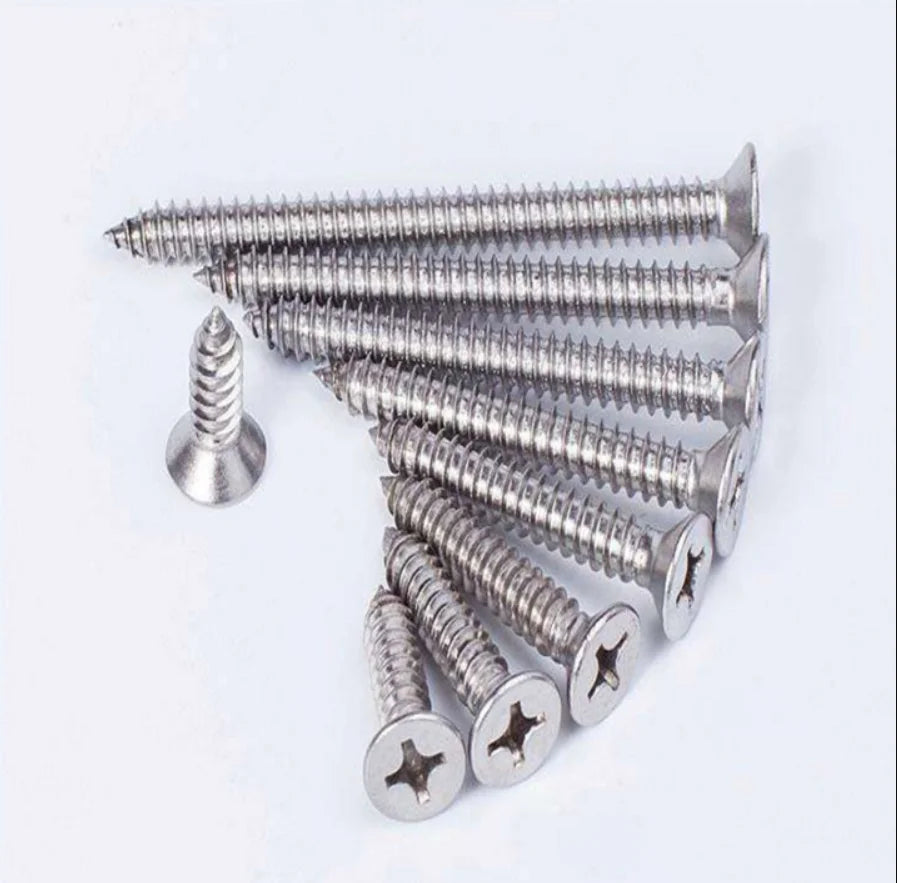 DIN7982 Stainless Steel Cross Recessed Countersunk Head Self Tapping Screw ST2.9-ST6.3 A4 CSK Phillips Self-tapping Screw