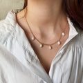 VIANRLA 925 Sterling Silver Elegant 18k Gold Plated Necklace with Freshwater Pearls