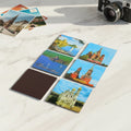 Custom Shaped Art Deco Design 5x5cm Christmas Fridge Magnet Recyclable Handmade Paper Magnetic Sticker for Advertising Gift