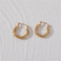 JOOLIM High End 18K Gold Plated Stainless Steel Twist Hoop Earrings Geometric Tube Earrings Trendy Style Jewelry