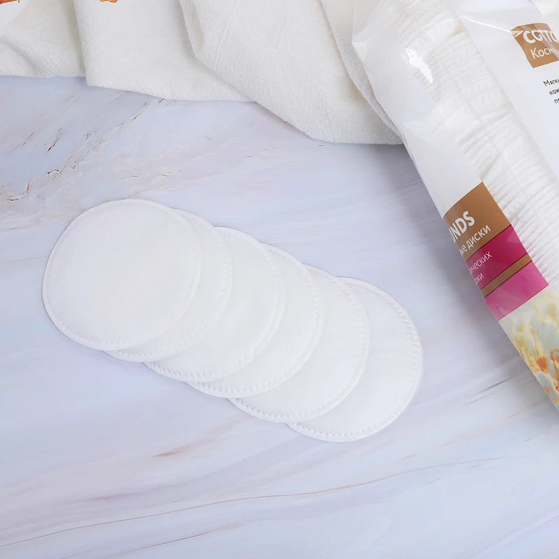 Free Sample CARE ME Disposable Pure Cotton Cosmetic Pads High Absorbent Facial Makeup Pads with Customized Color