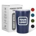 Wholesale Powder Coated 8oz 12oz Milk Coffee Cup Tapered Double Walled Stainless Steel Vacuun Insulated Cup With Handle