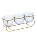 Creative Ceramic Triple Set Trapezoidal Flowerpot with Drainage Hole and Cute Design for Garden or Home Use