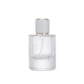 New Design Thick Quality 50ml Crimp Perfume Glass Bottles Vertical Lines Luxury Round Clamp Parfum Glass Bottle