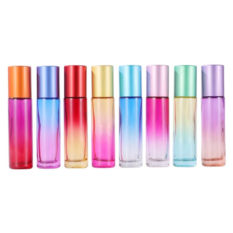 10ml Ombre Gradient Perfume Essential Oil Glass Roller Bottle for Custom Logo Printing Box Branding