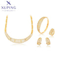 14SET235151 Xuping Jewelry Elegant Exquisite Diamond 24k Gold Diamond Ring Earrings Bracelet Necklace Jewelry Set Ladies Set
