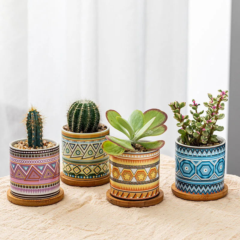 Boho Style Indoor Ceramic Pots for Plants Garden Decor Flower Pots Planters Succulent