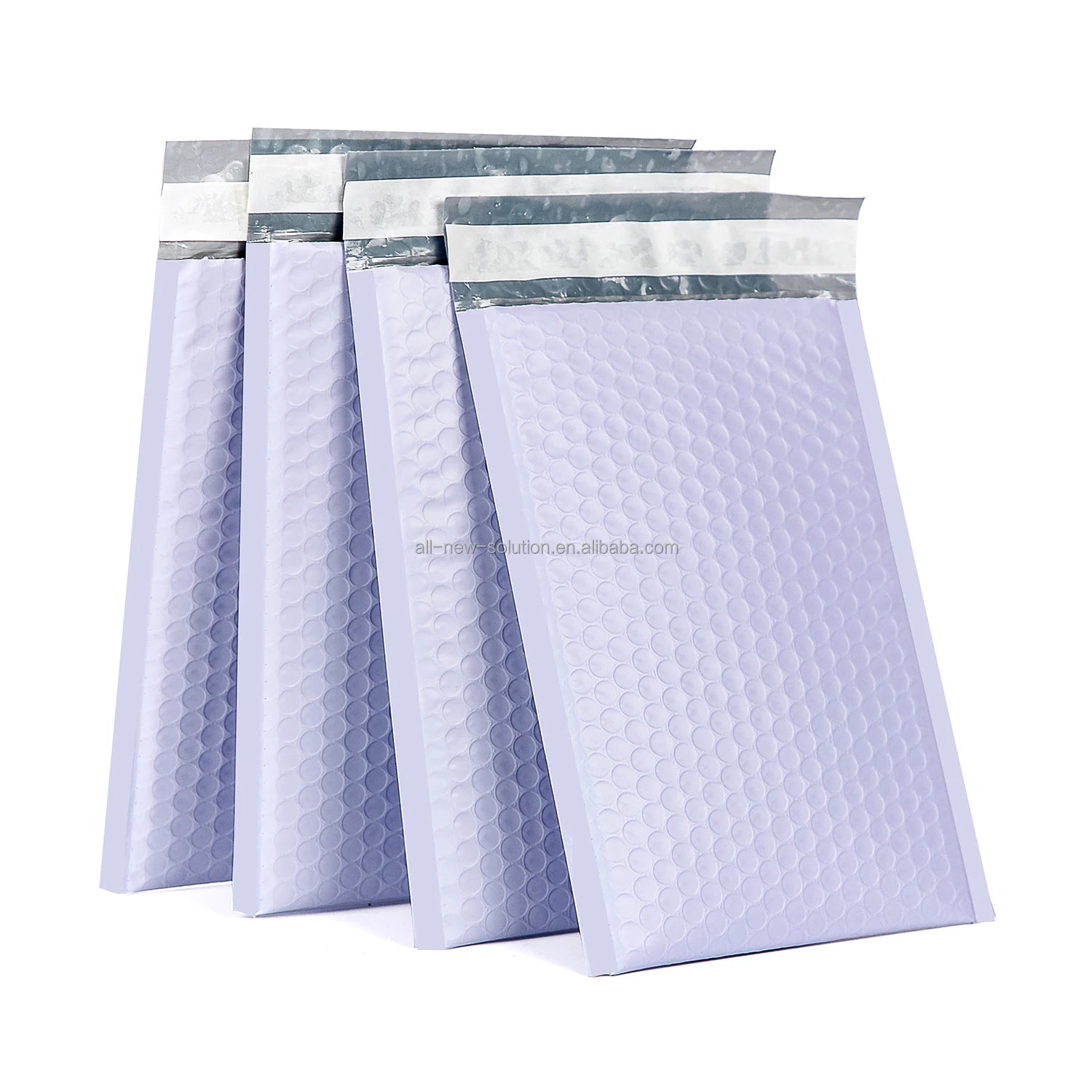 Wholesale Light Purple Envelope Packaging Metallic Bubble Mailer Envelopes Shipping Luxury Holographic Packaging
