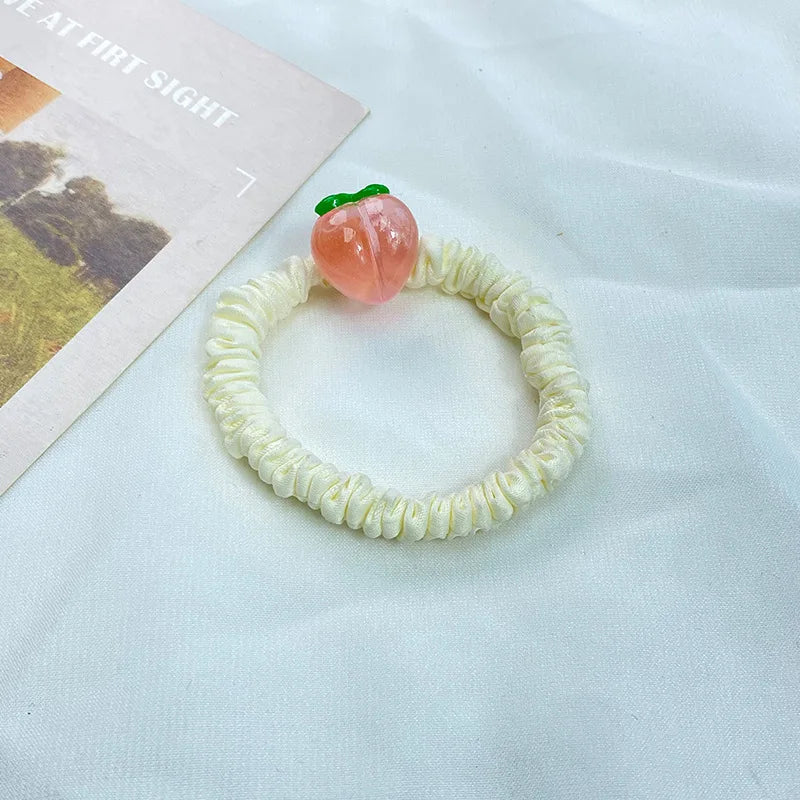 New Product Wholesale Sweet Cheese pink Fruit Watermelon Knotbow Scrunchies Hair Ties Elastic Hair Band Scrunchies for Women