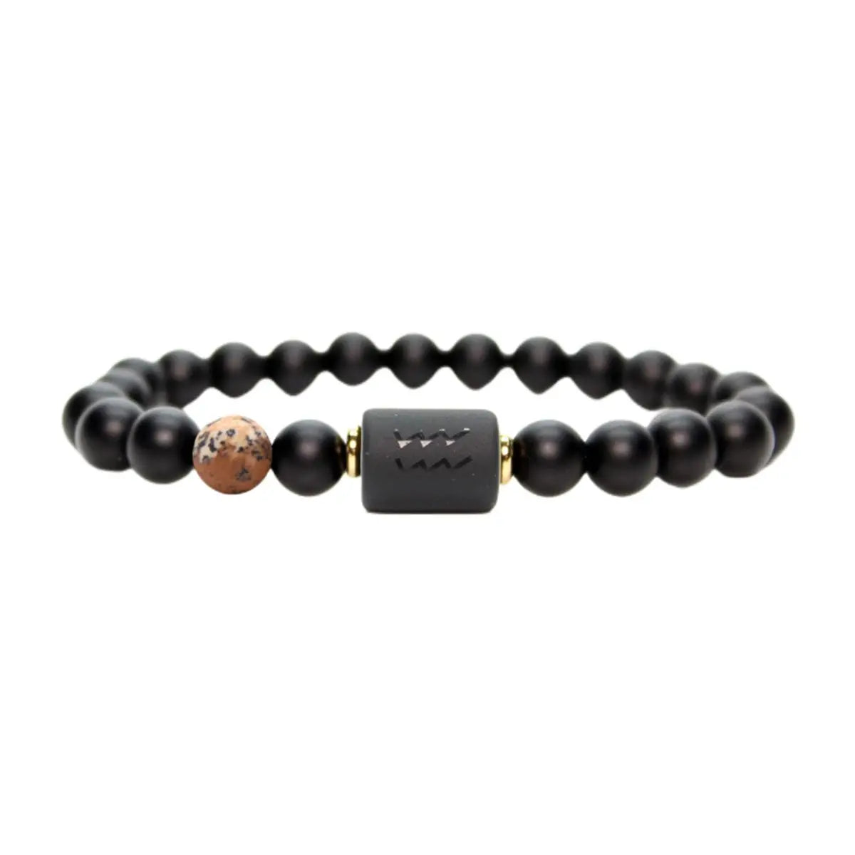 2024 New 8mm Matte Black Onyx With 7 Chakra Reiki Set Star Sign Charm Beaded Bracelet