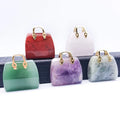 New Arrivals Mini 27mm Carved Natural Crystals Crafts Mixed Quartz Crystal Handbags for Gift
