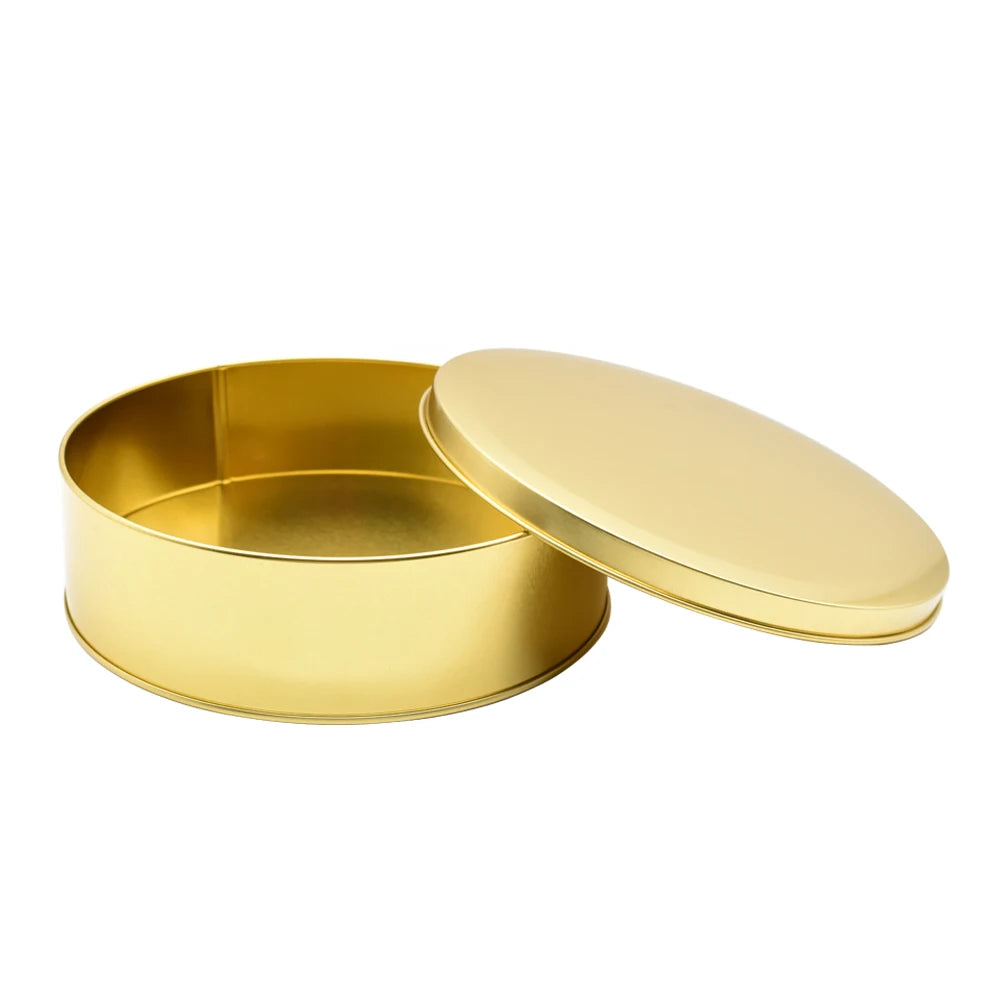 6.5*2Inch Gold Color Food Grade Dream Cake Cookies Storage Gift Metal Round Tin Can
