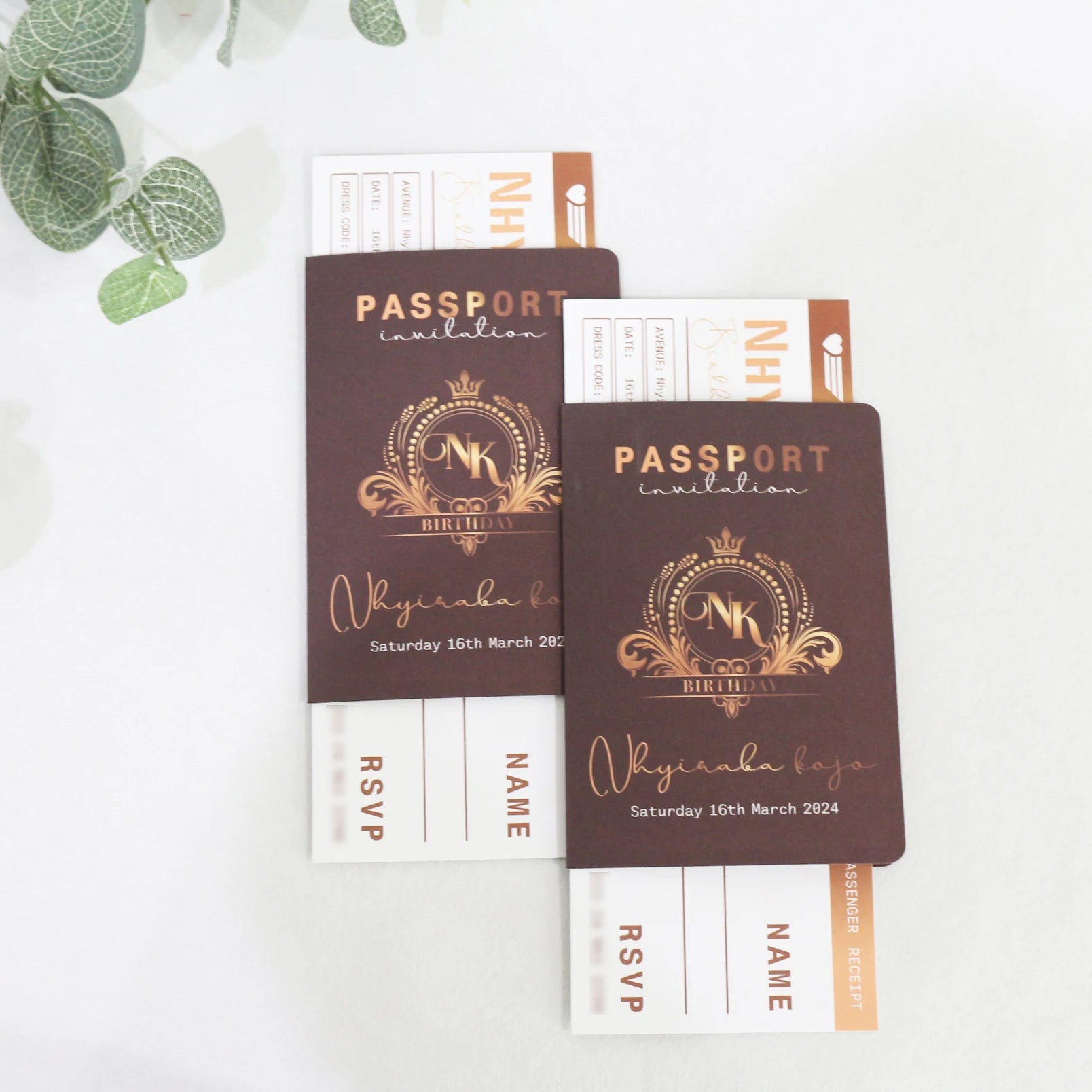 Personalized Printable Passport Travel Invitation With Classic DIY Boarding Pass RSVP Cards for Wedding Marriage Event