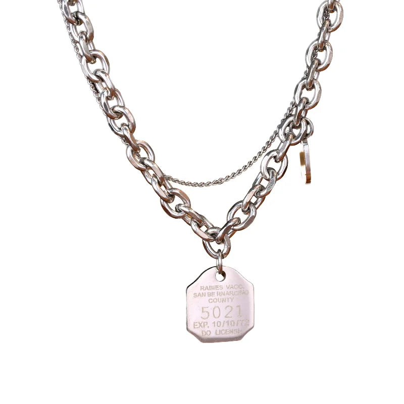 2022 Statement Gothic Punk Chain Necklace for Women Men Golden/Silver Color Padlock Pendant Stainless Steel Jewelry for Wedding