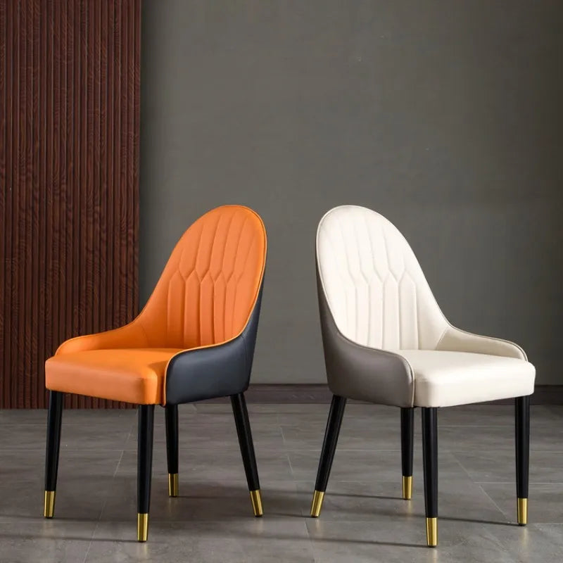 Italian Luxury Modern Leather Dining Room Chairs Simple Home Furniture for Living Room Apartment Villa for Hotels