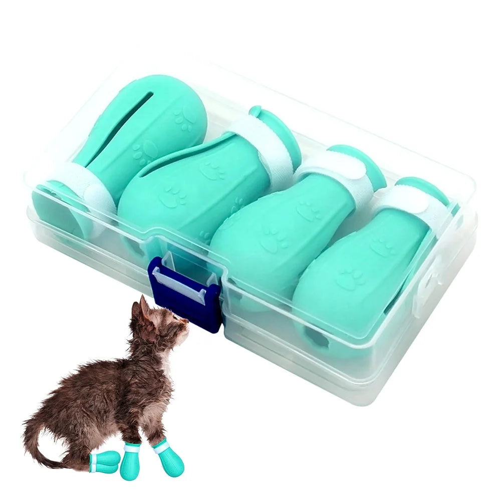 Anti-Biting Bath Washing Cat Claw Cover Paw Cat Foot Cover Pet Paw Protector Anti-Scratch Cat Nail Covers