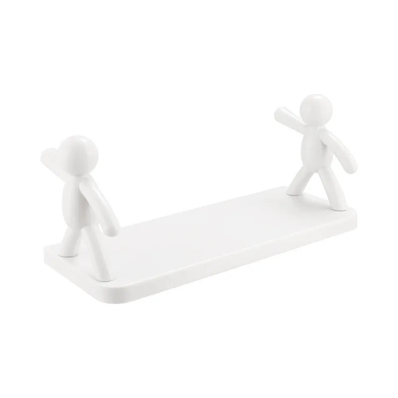 2022 New Wall-Mounted Bathroom Shelf Kitchen Organizer Plastic Shelf Body Floating Shelves