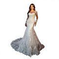 S495A 2024 Wedding Gown Bride Vestido De Noiva White Backless Lace Mermaid Ball Gown Dress for Wedding