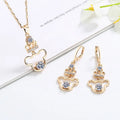 Women Original High Raw Stone Copper Alloy 18K Gold Plated Zircon Fashion Necklace Statement Jewelry Sets